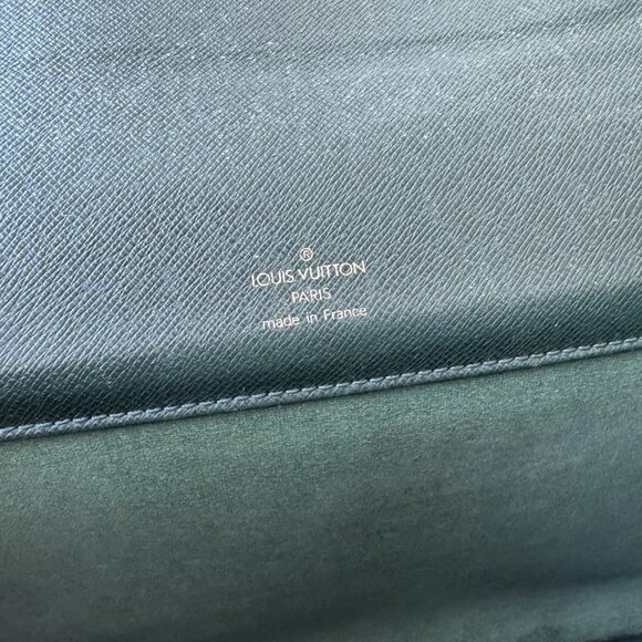 LOUIS VUITTON Business Bag Serviette Green Leather Briefcase. Authentic - Picture 11 of 11